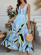 Devine Printed Sleeveless Maxi Dress OutfitFlow
